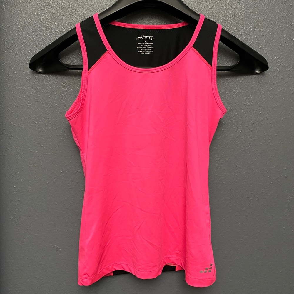 bcg hot pink/black workout tank